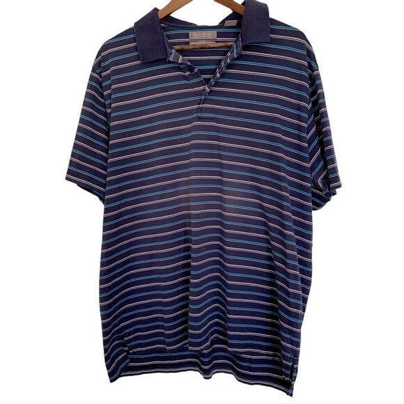 Daniel Crenshaw Blue Striped Golf Polo Cotton Sz Xl - Picture 1 of 6